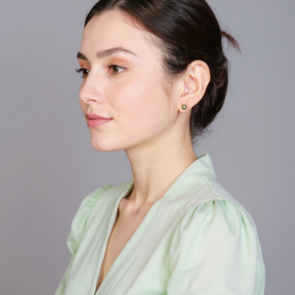 Jade Emerald Studs Earrings