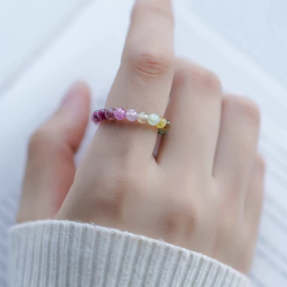 Rainbow Tourmaline Luck Ring