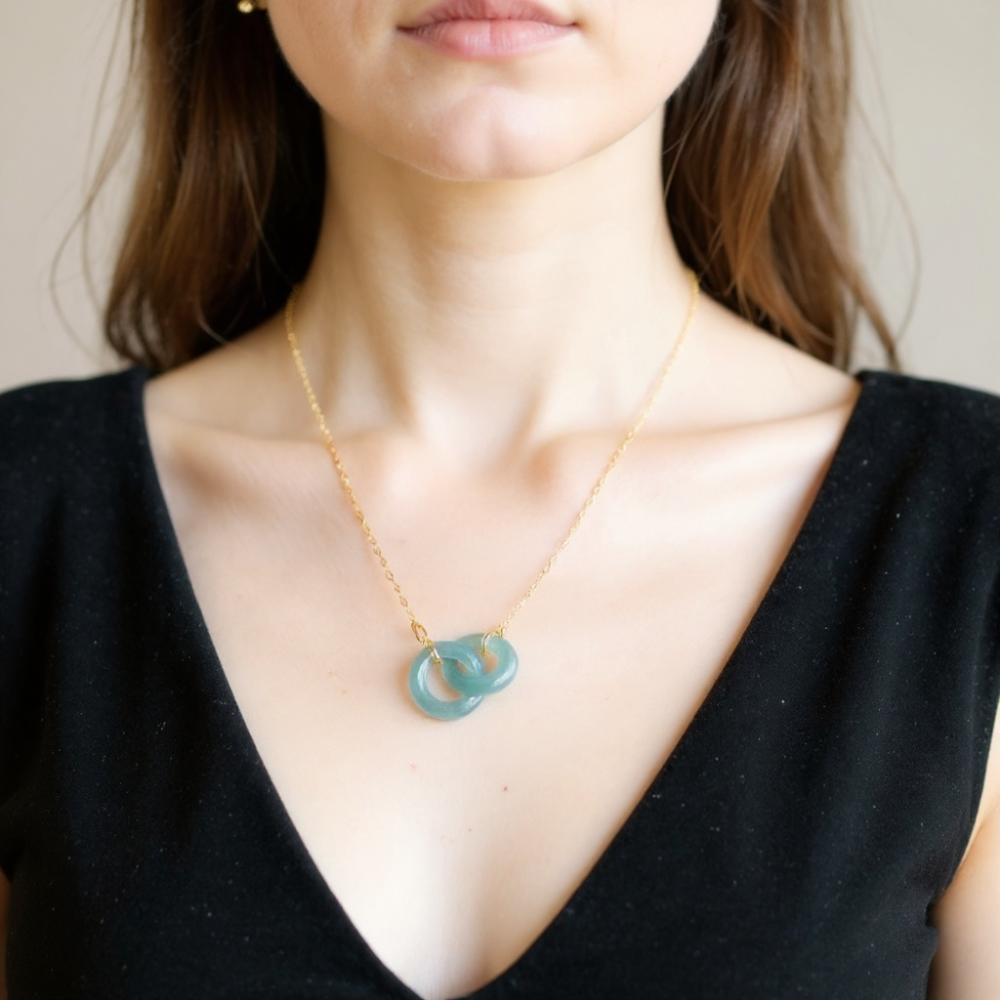 Emerald Interlock Elegance Necklace