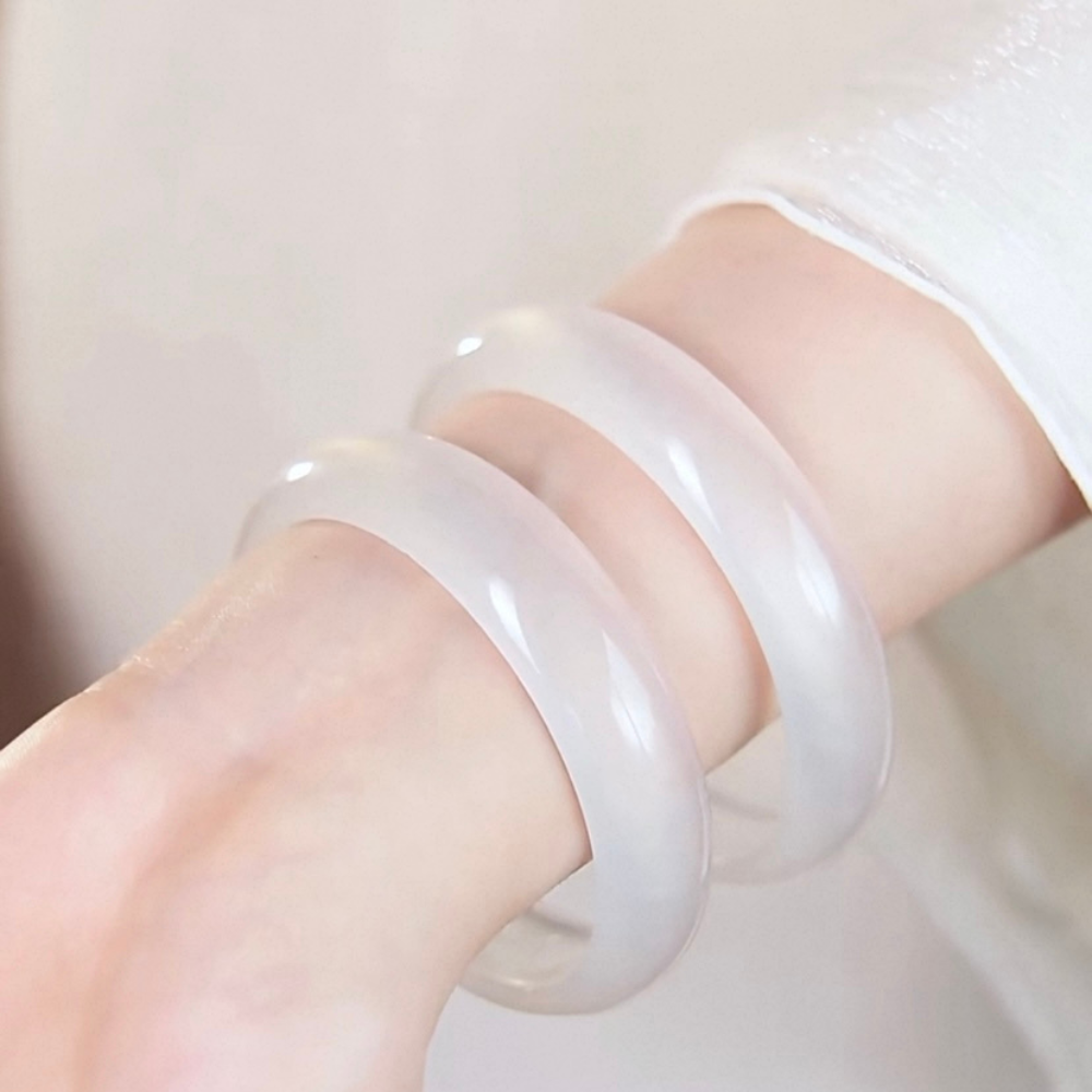 White Jade Serenity Bangle