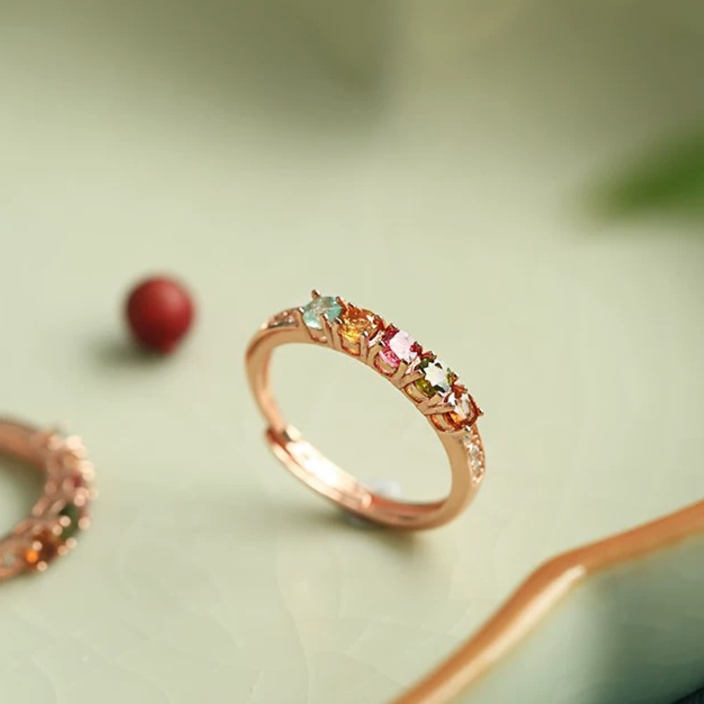 Rainbow Tourmaline Glow Rings
