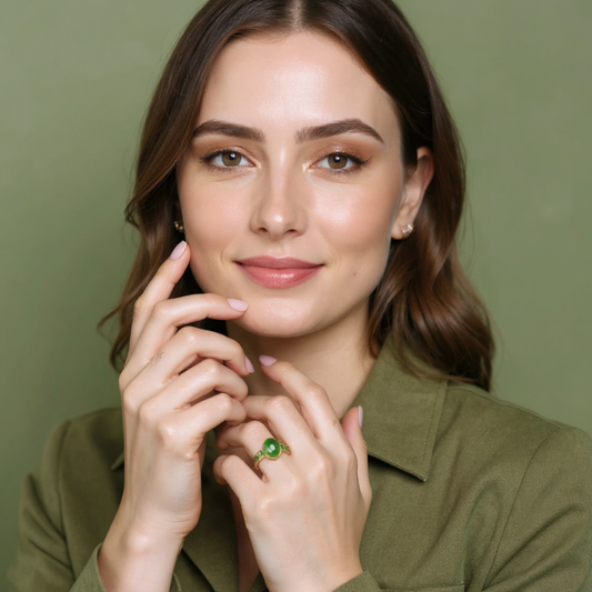 Hetian Emerald Glide Ring