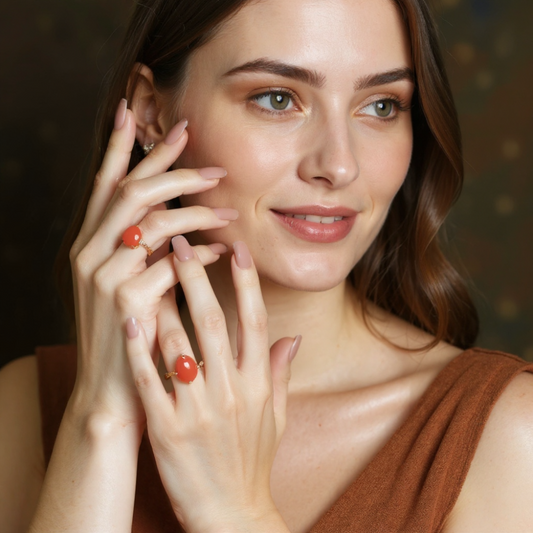 Red Agate Embrace Ring