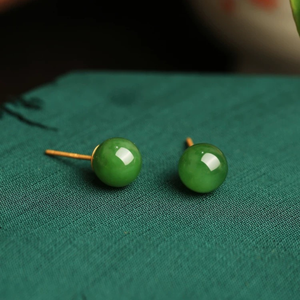 Hetian Golden Bloom Earrings