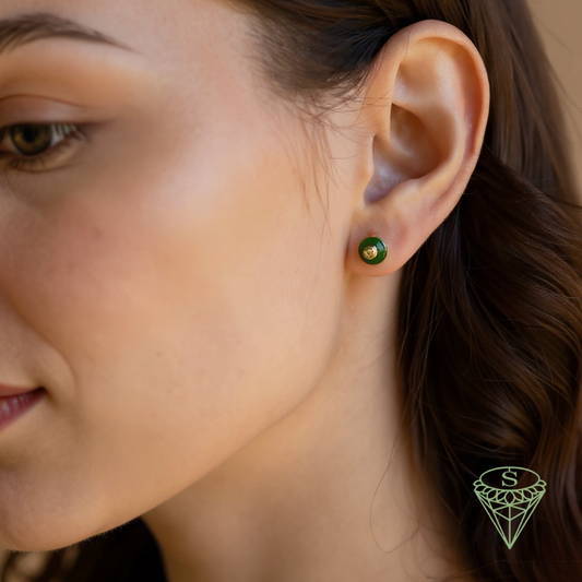 Fortune Jade Studs