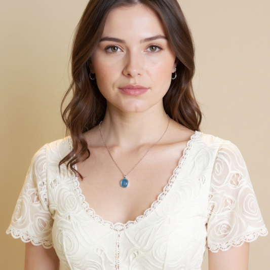 Aquamarine Sea Charm Necklace