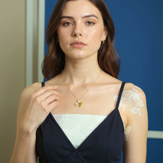 Hetian Clover Grace Necklace