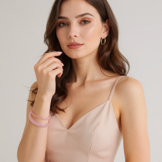 Pink Jade Harmony Bangle