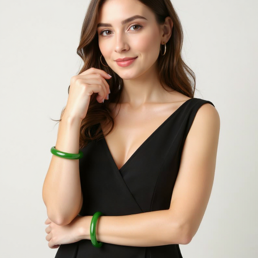 Jade Green Ripple Bracelet