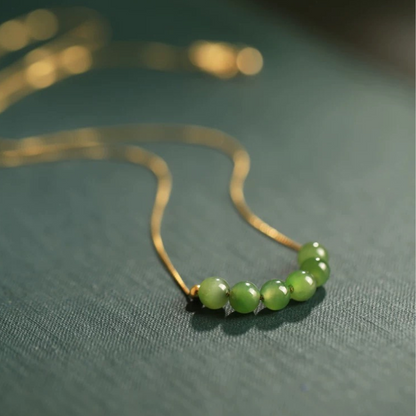 Hetian Jade Bead Strand Necklace