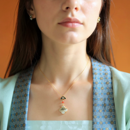 Hetian Clover Pendant Necklace