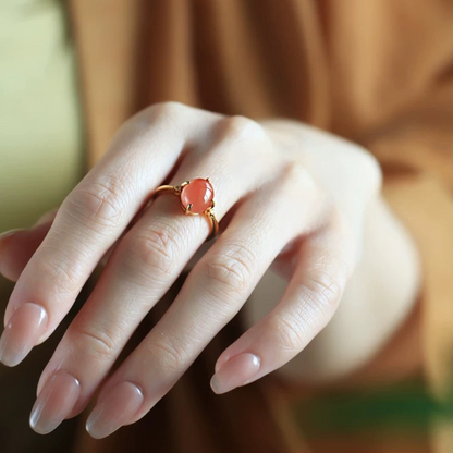 Red Agate Embrace Ring