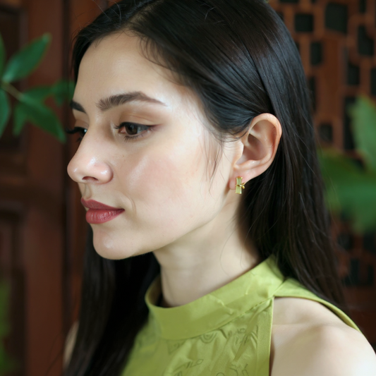 Hetian Bamboo Studs Earrings