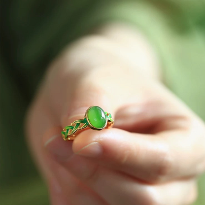 Hetian Emerald Glide Ring