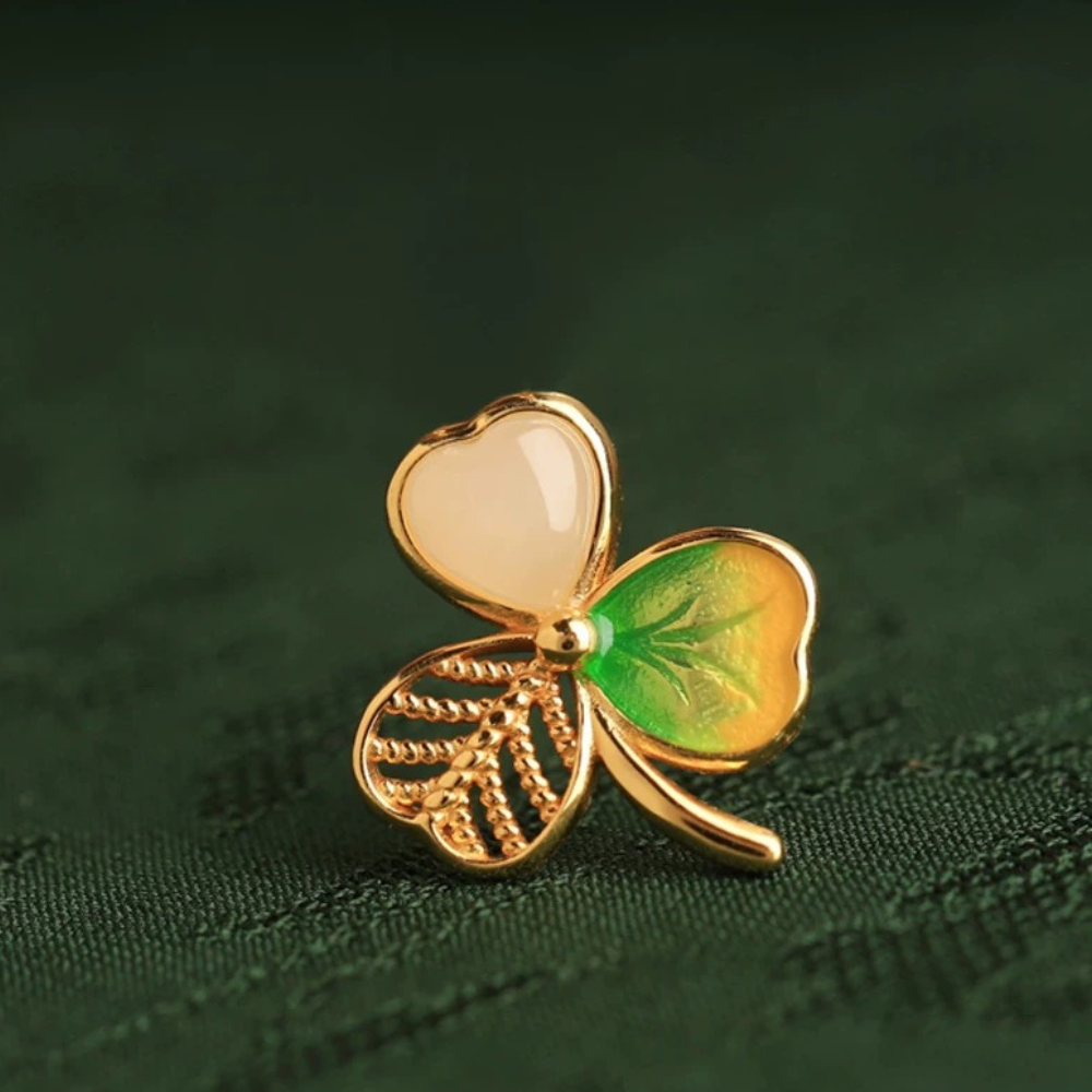 Hetian Clover Grace Necklace