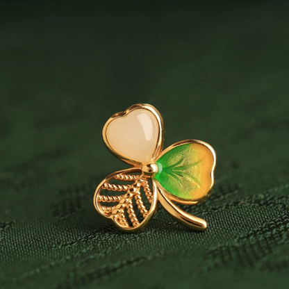 Hetian Clover Grace Necklace