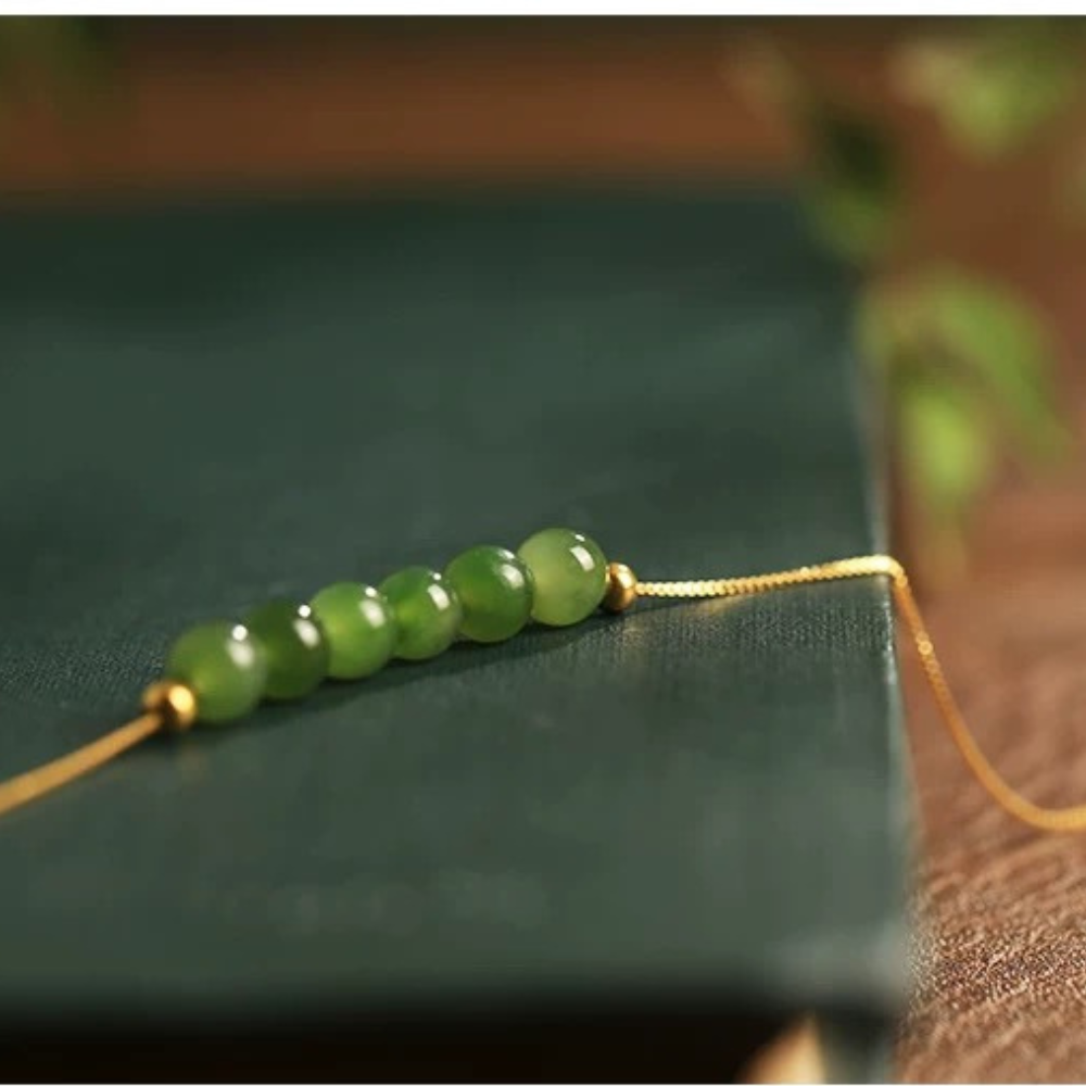 Hetian Jade Bead Strand Necklace