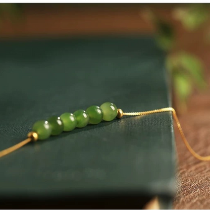 Hetian Jade Bead Strand Necklace