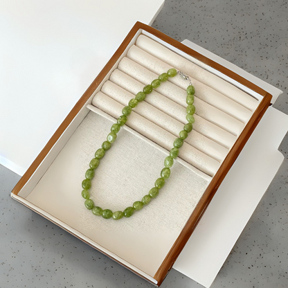 Green Quartz Glow Chain Necklace