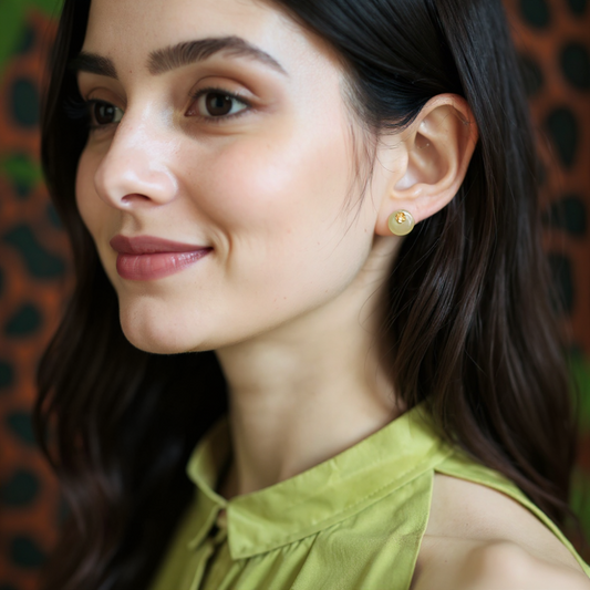 Hetian Floral Gems Earrings