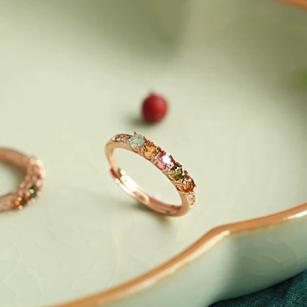 Rainbow Tourmaline Glow Rings