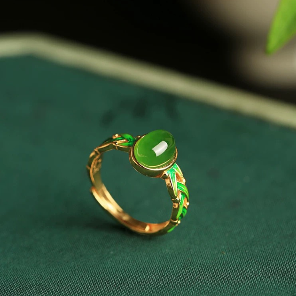 Hetian Emerald Glide Ring