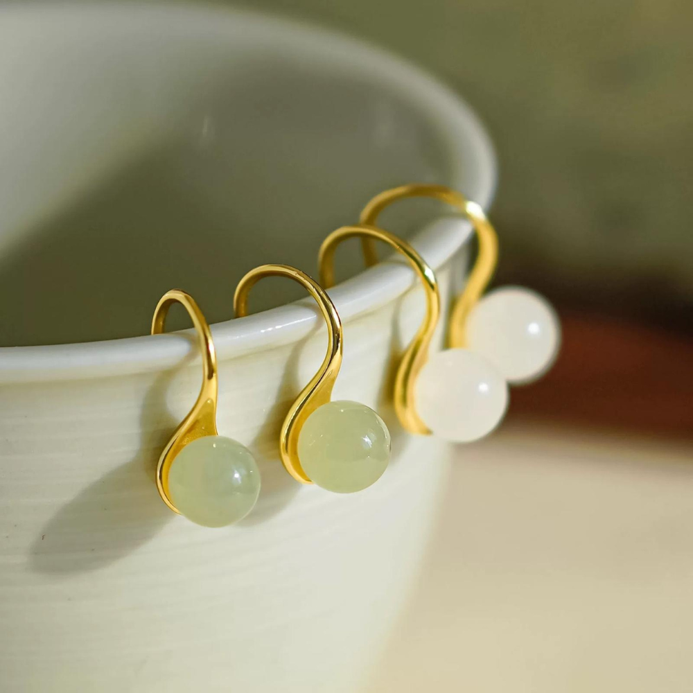 Hetian Jade Serenity Drops Earrings