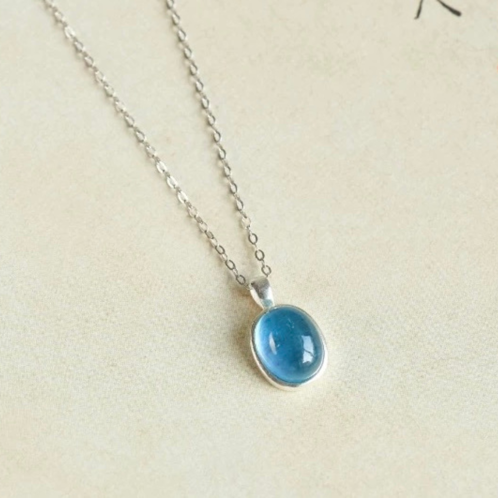 Aquamarine Sea Charm Necklace