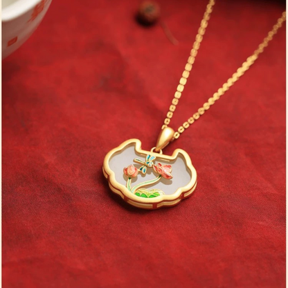 Lotus Hetian Bloom Necklaces