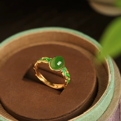 Hetian Emerald Glide Ring