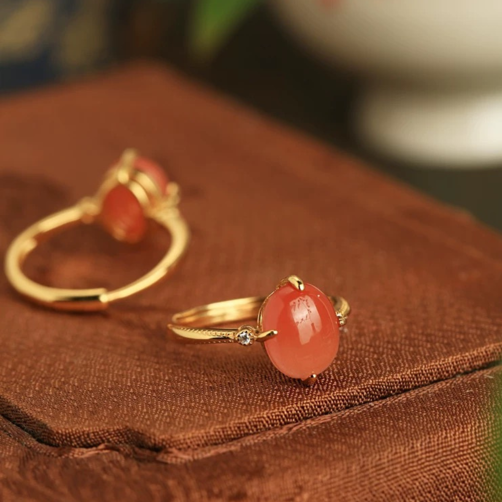 Red Agate Embrace Ring