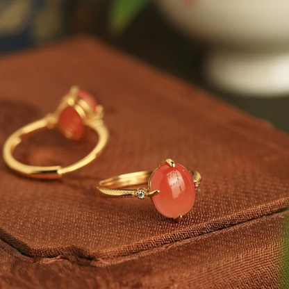 Red Agate Embrace Ring