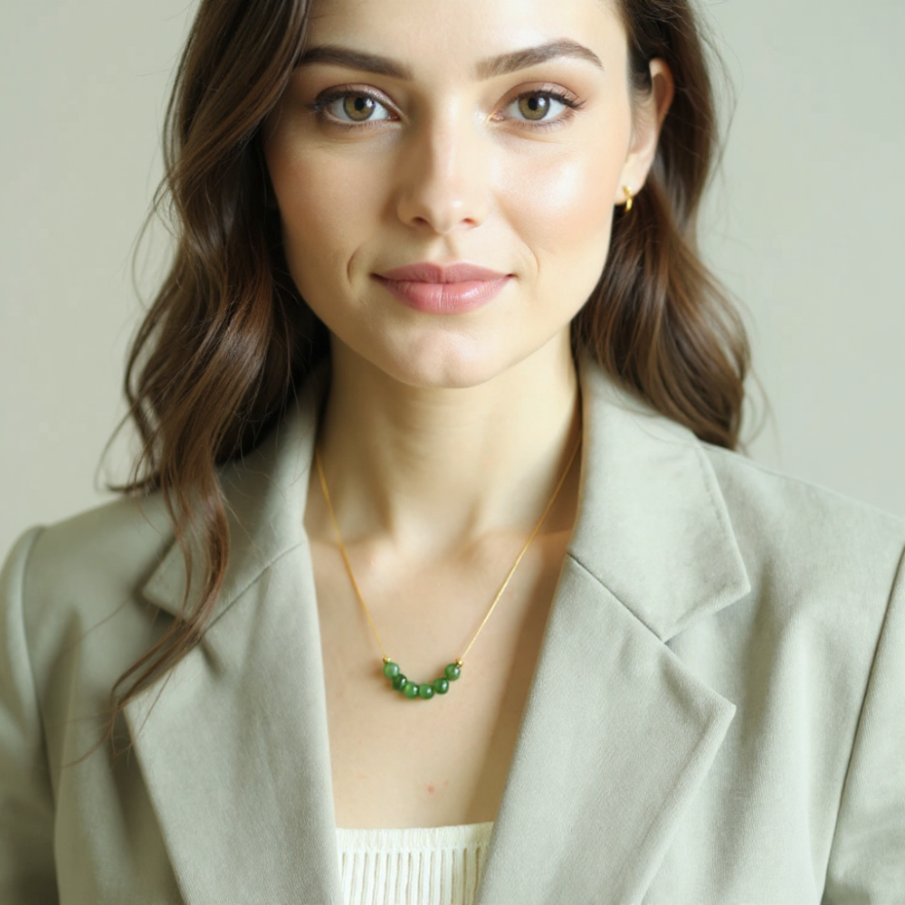 Hetian Jade Bead Strand Necklace