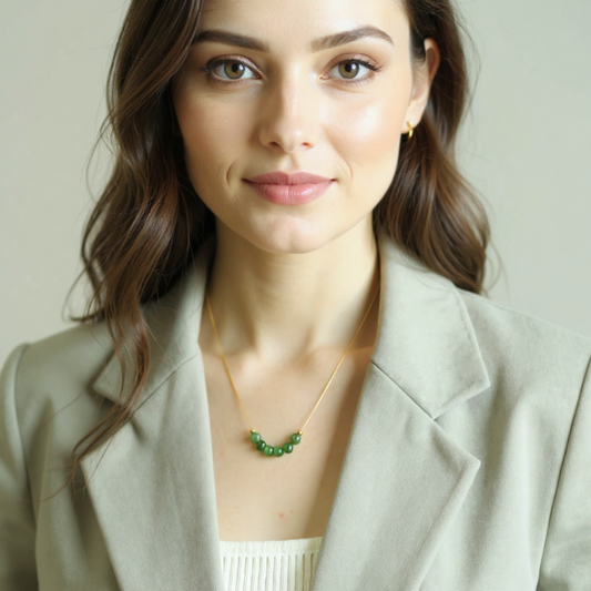 Hetian Jade Bead Strand Necklace
