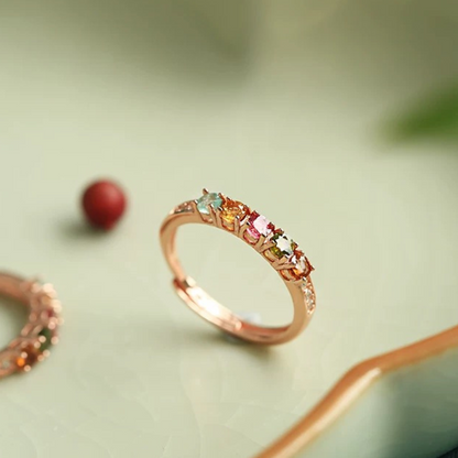 Rainbow Tourmaline Glow Rings