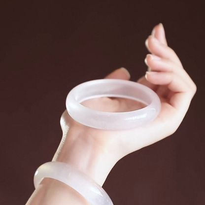 White Jade Serenity Bangle