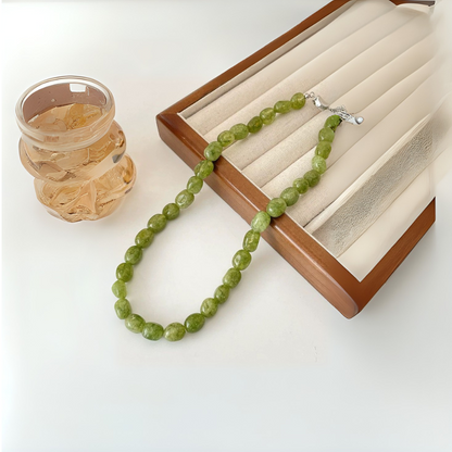 Green Quartz Glow Chain Necklace