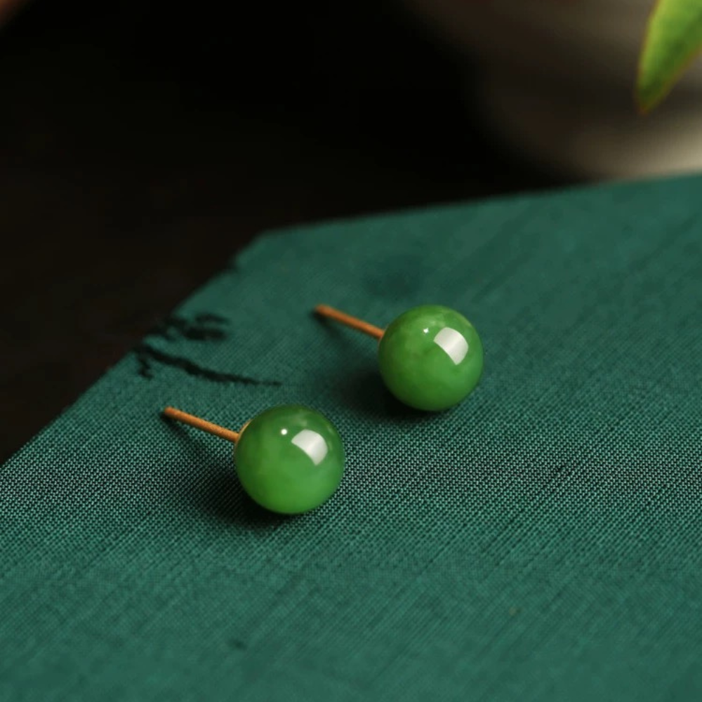 Hetian Golden Bloom Earrings