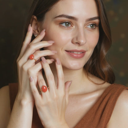 Red Agate Embrace Ring