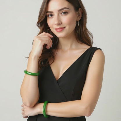 Jade Green Ripple Bracelet