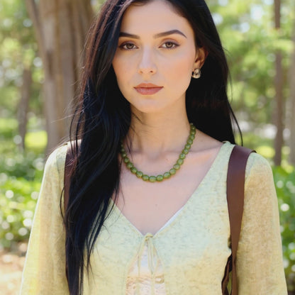 Green Quartz Glow Chain Necklace