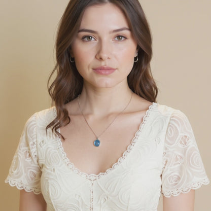 Aquamarine Sea Charm Necklace
